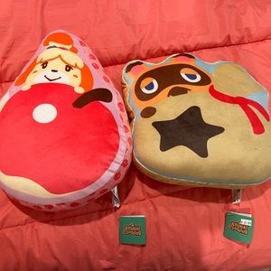 Animal Crossing Tom Nook/Isabelle Pillow